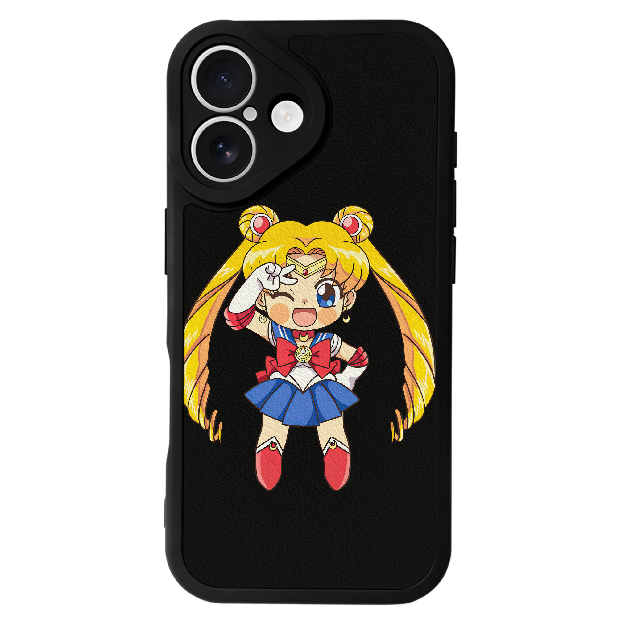 （画像用） 美少女戦士セーラームーン 月野 うさぎ つきの うさぎ Sailor Moon Tsukino Usagi 【iPhone 16シリーズ対応】シリコンスマホケース（レザー調） 材質：シリコン